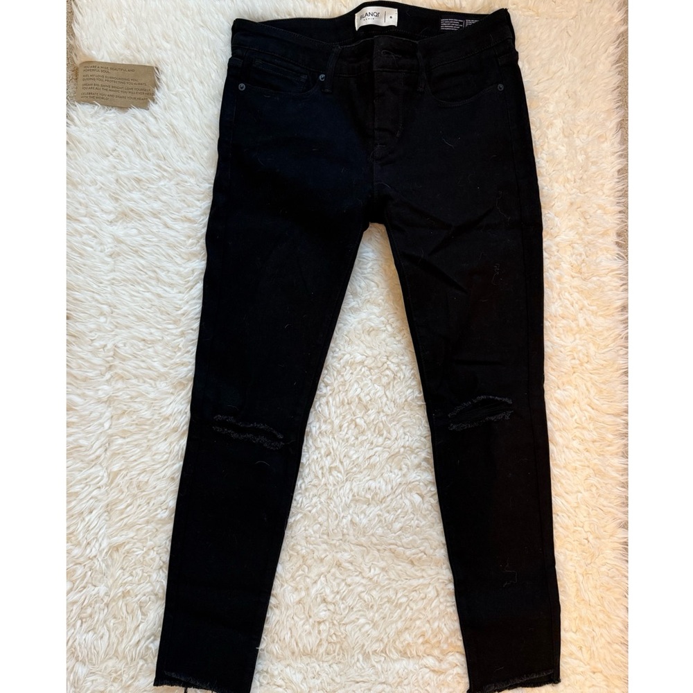 BLANQI maternity Women's Classic Black distressed Skinny Jeans